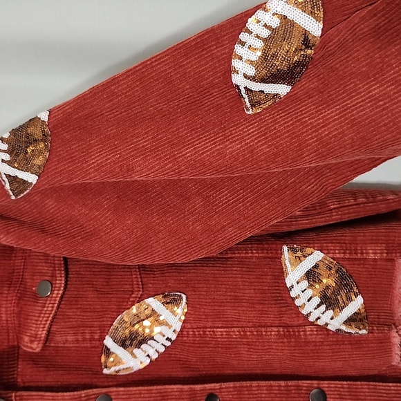 Corduroy Jacket with Sequin Footballs - Picture 7 of 12